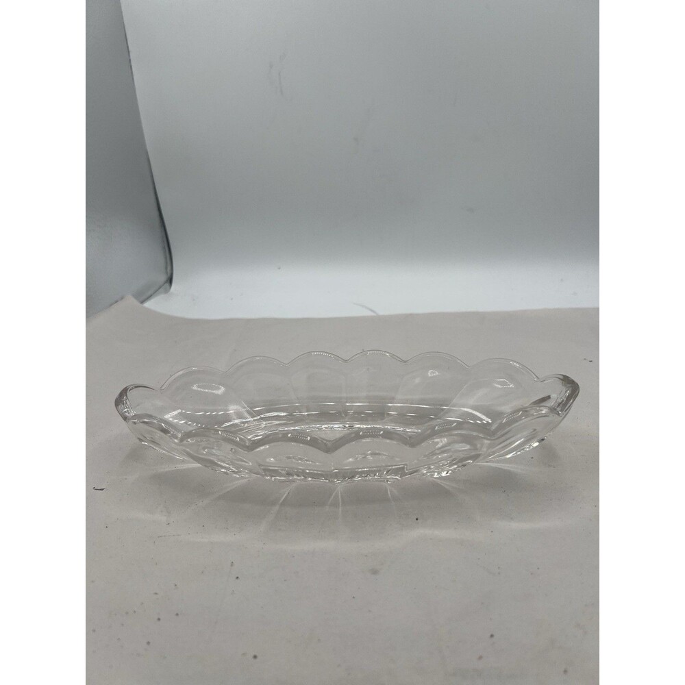 Antique Heisey Glass Co. Clear Glass Relish Celery Dish Scalloped 1905-1915